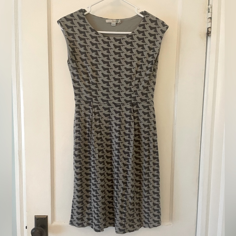 Boden Cotton Bird Dress Gray Size 6P